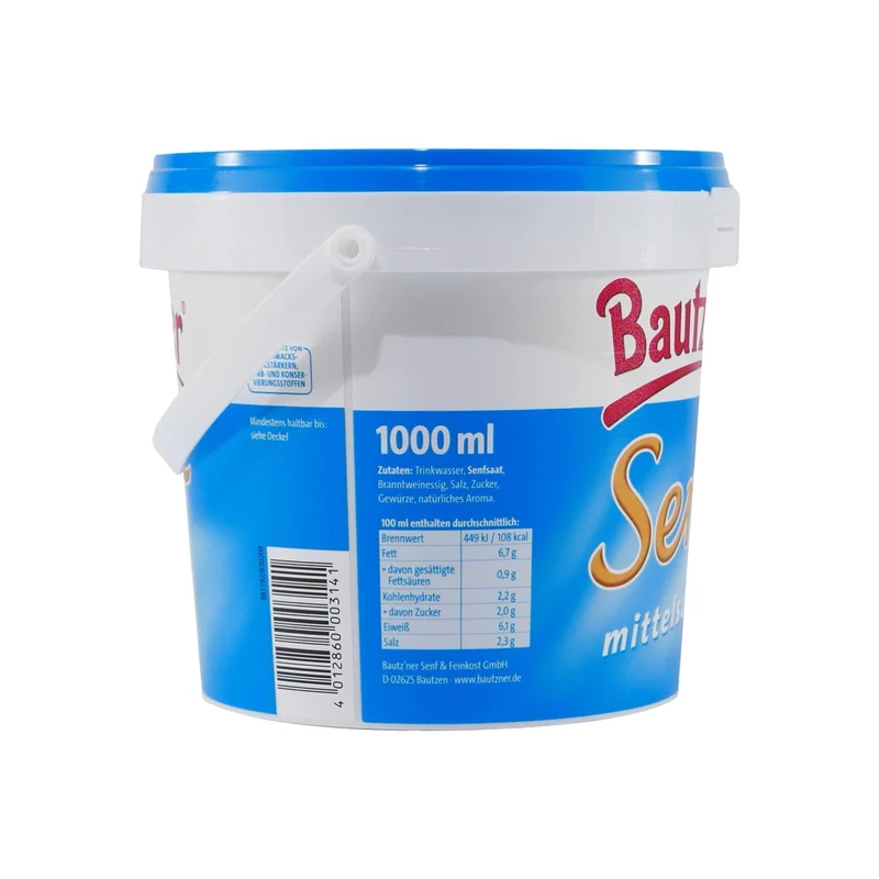 Bautzner Senf im Eimer -mittelscharf- (6 x 1,0L)
