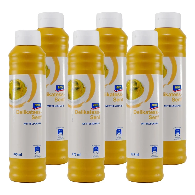 aro Delikatess Senf -mittelscharf- (10 x 0,875L)