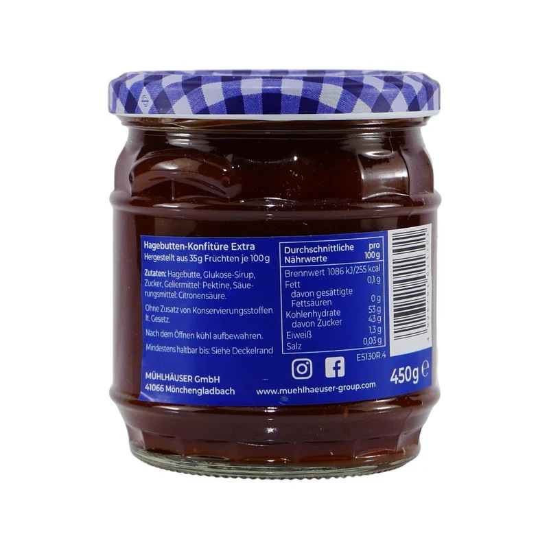Mühlhäuser Hagebutte Konfitüre (8 x 0,45 Kg)