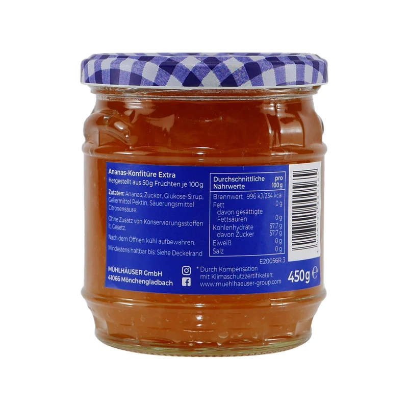 Mühlhäuser Ananas Konfitüre (8 x 0,45 Kg)