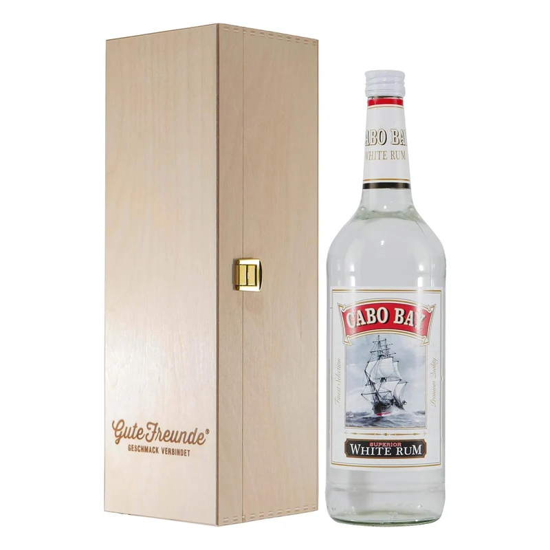 Cabo Bay White Rum mit Geschenk-Holzkiste