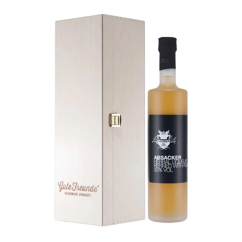 Birkenhof Absacker mit Geschenk-Holzkiste