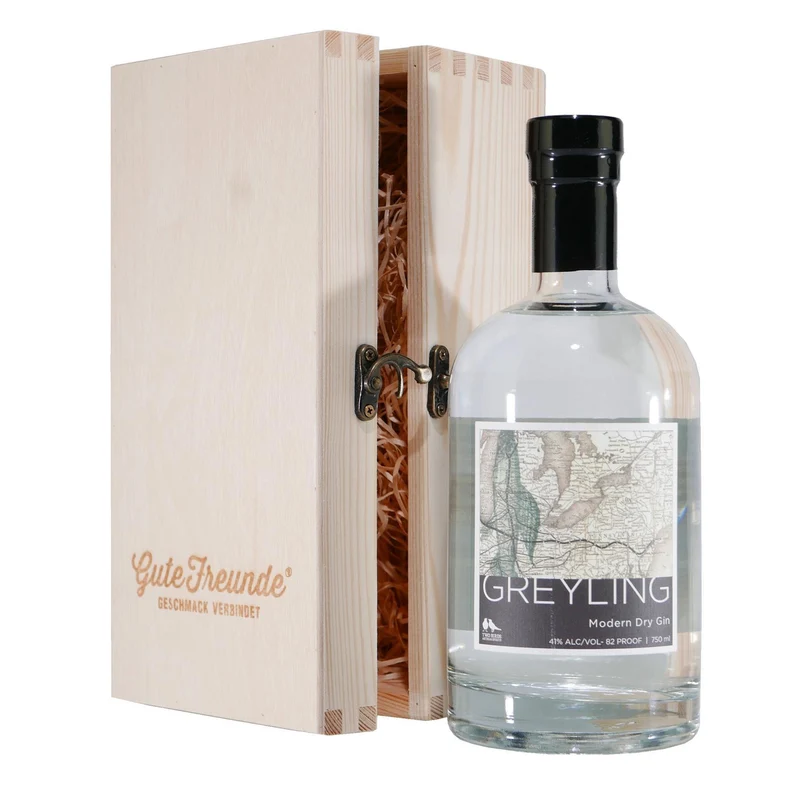 Greyling Modern Dry Gin mit Geschenk-Holzkiste