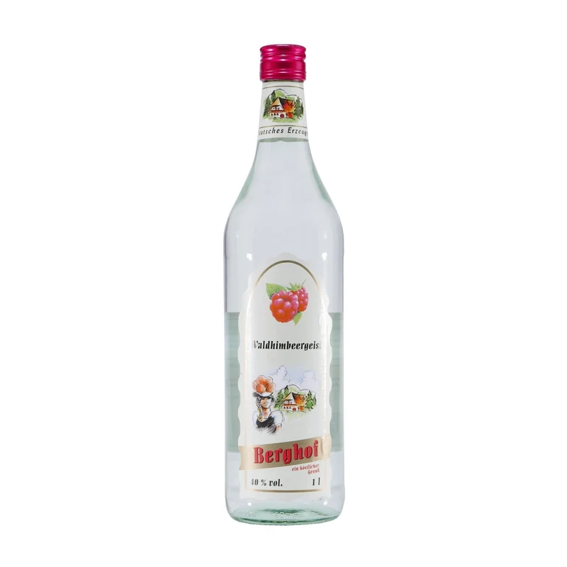 Berghof Waldhimbeergeist mit Geschenk-Holzkiste