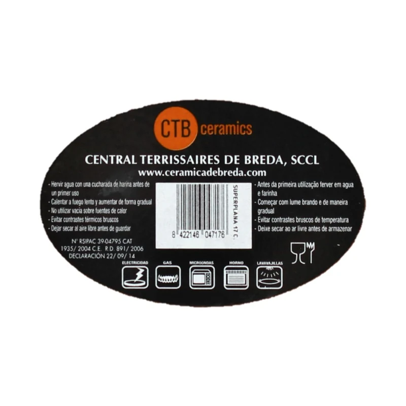 CTB ceramics Cazuela Superplana Teller extra flach 17cm Durchmesser