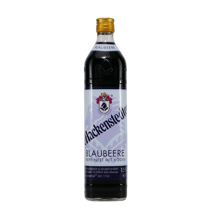 Mackenstedter Blaubeere Likör mit Geschenk-Holzkiste