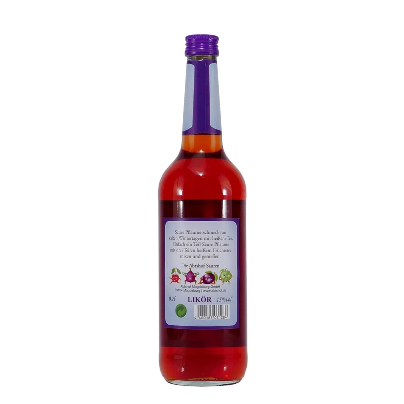 Abtshof Saure Pflaume Likör mit Geschenk-Holzkiste