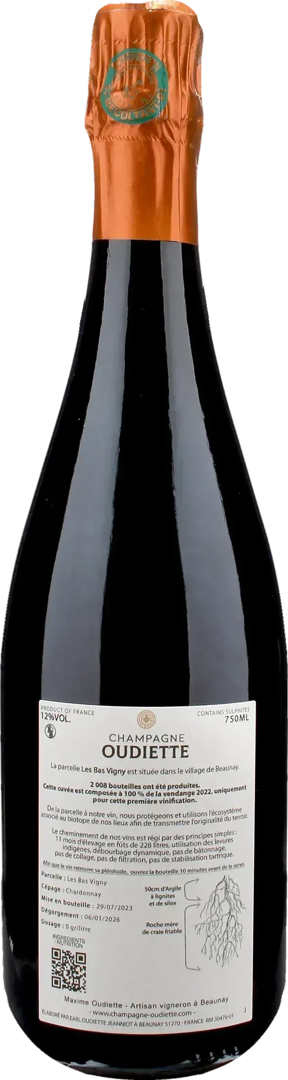 Oudiette Champagne Les Bas Vigny Blanc de Blancs Extra Brut