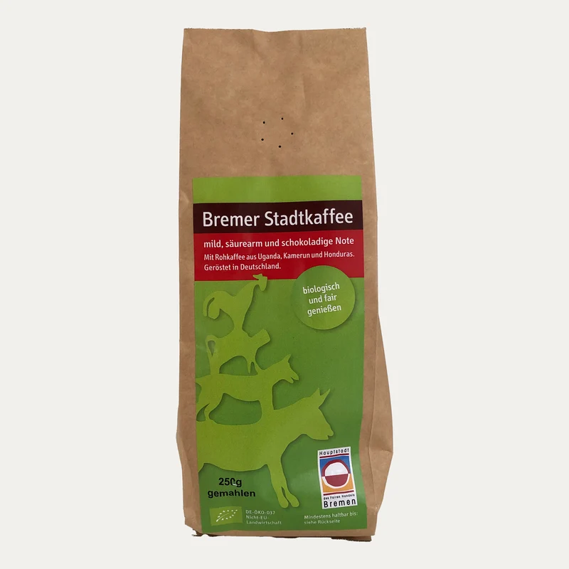 Bremer Bio-Stadtkaffee – ganze Bohne oder gemahlen 250 g