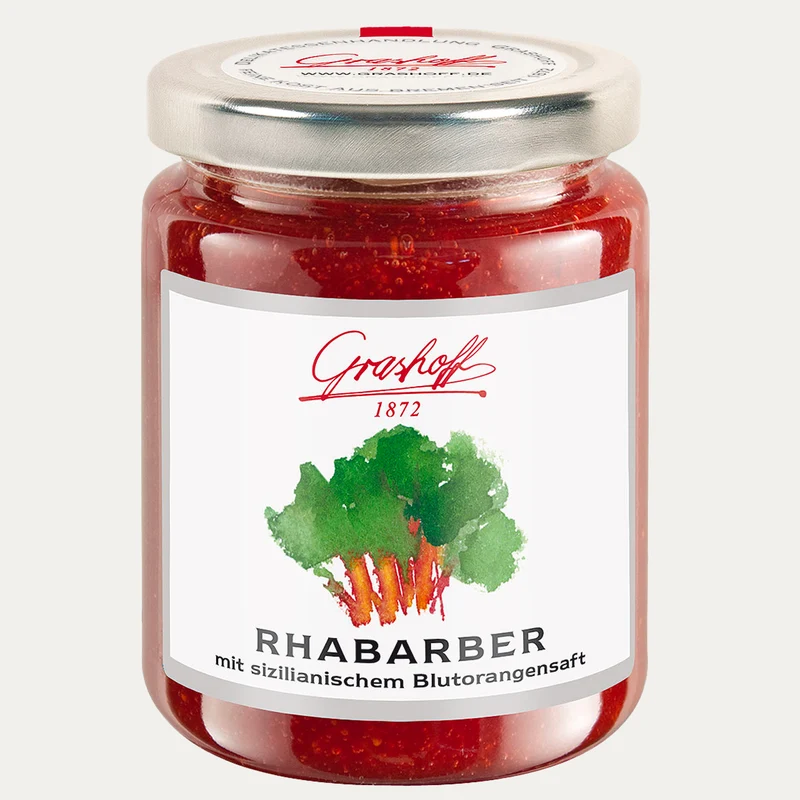 Rhabarberkonfitüre – Fruchtaufstrich Grashoff – 250 g