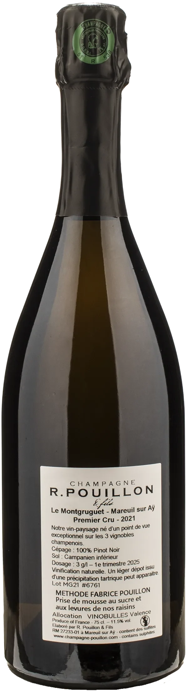 R. Pouillon Champagne 1er Cru Extra Brut Le Montgruguet 2021