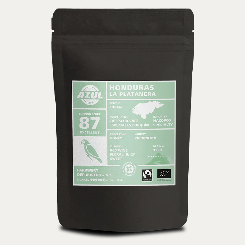 Honduras Cafescor La Platanera (Bio & Fairtrade) – Kaffee – Ganze Bohne 250 g