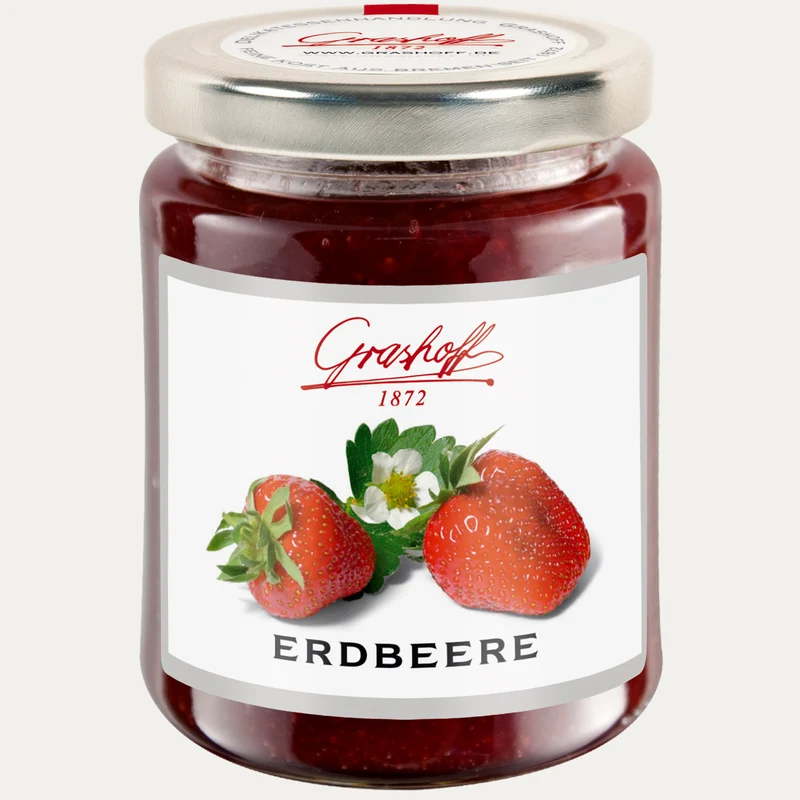 Erdbeere Konfitüre Extra – Fruchtaufstrich Grashoff – 250 g