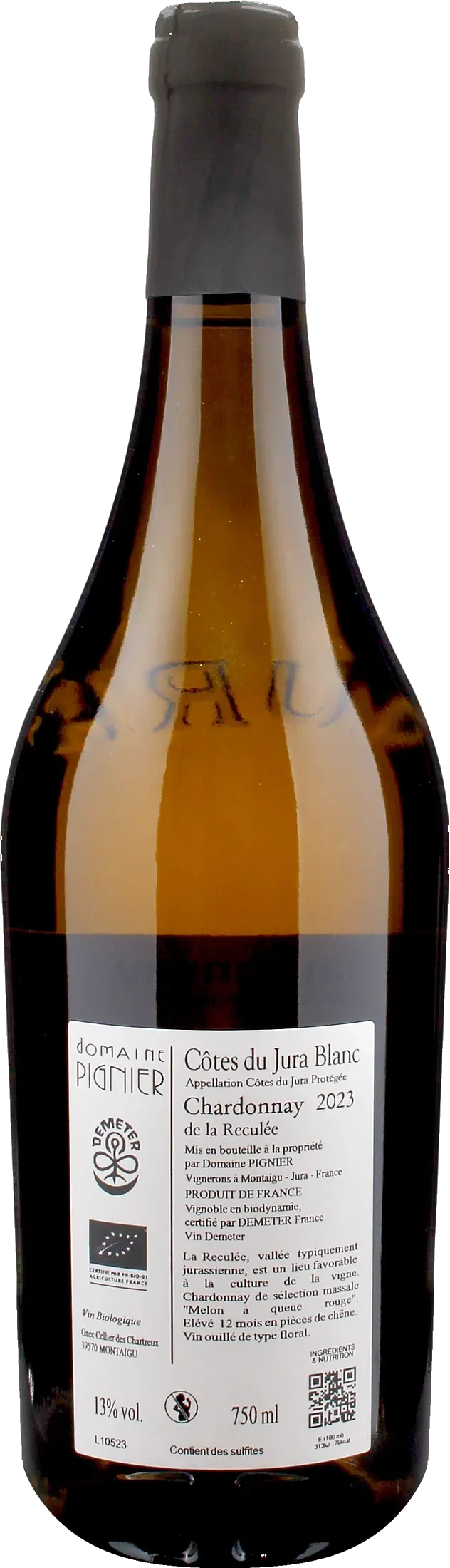Domaine Pignier Cotes du Jura Chardonnay Reculee 2023