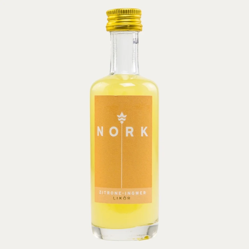 Zitrone-Ingwer Likör – NORK – 50 ml, Mini