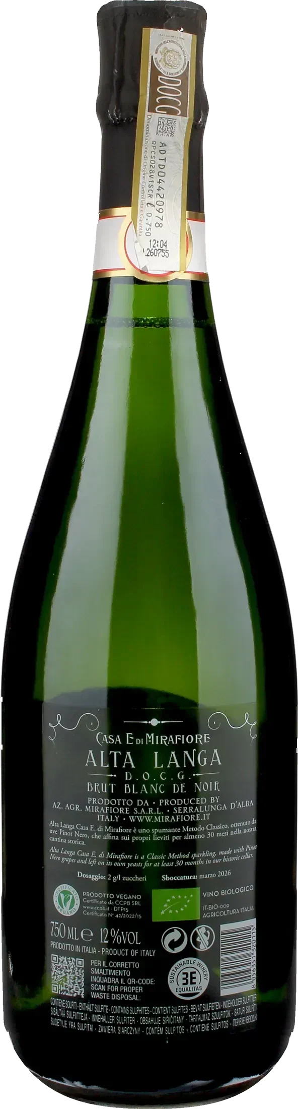 Mirafiore Alta Langa Blanc de Noir Brut 2022