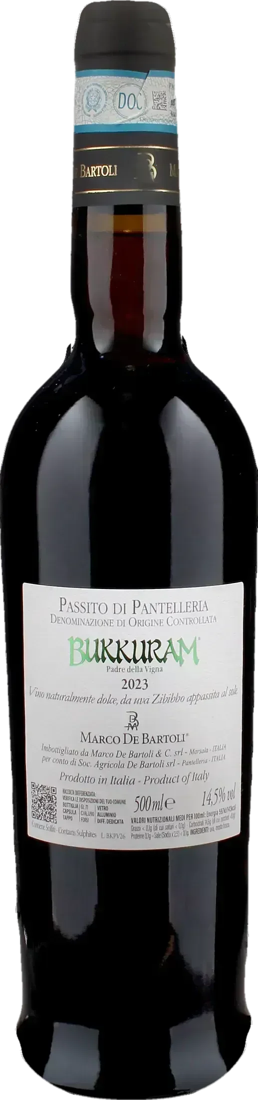 Marco De Bartoli Bukkuram Padre della Vigna Passito Pantelleria 0.5L 2023