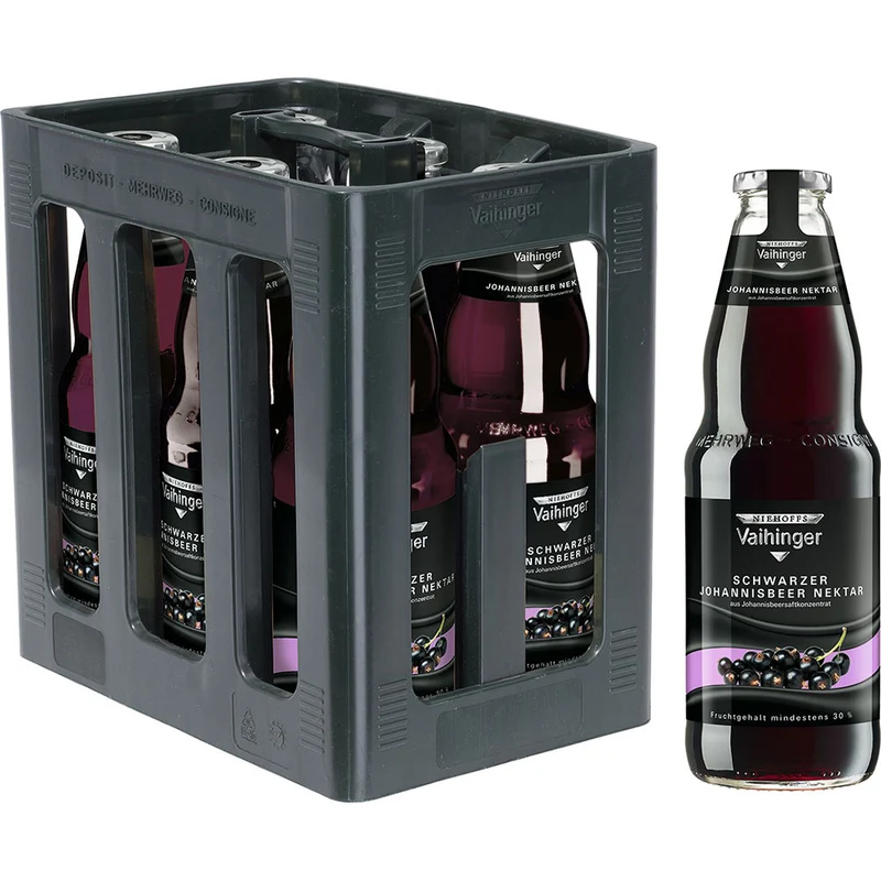 Vaihinger Schwarzer Johannisbeer Nekat 6x 1 Liter (MEHRWEG)