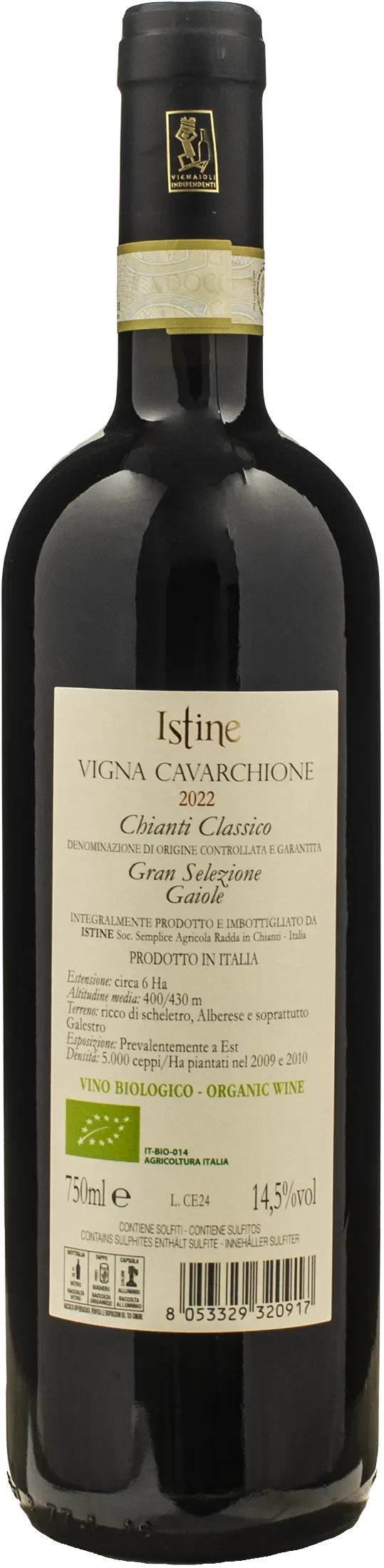 Istine Chianti Classico Gaiole Gran Selezione Vigna Cavarchione 2022