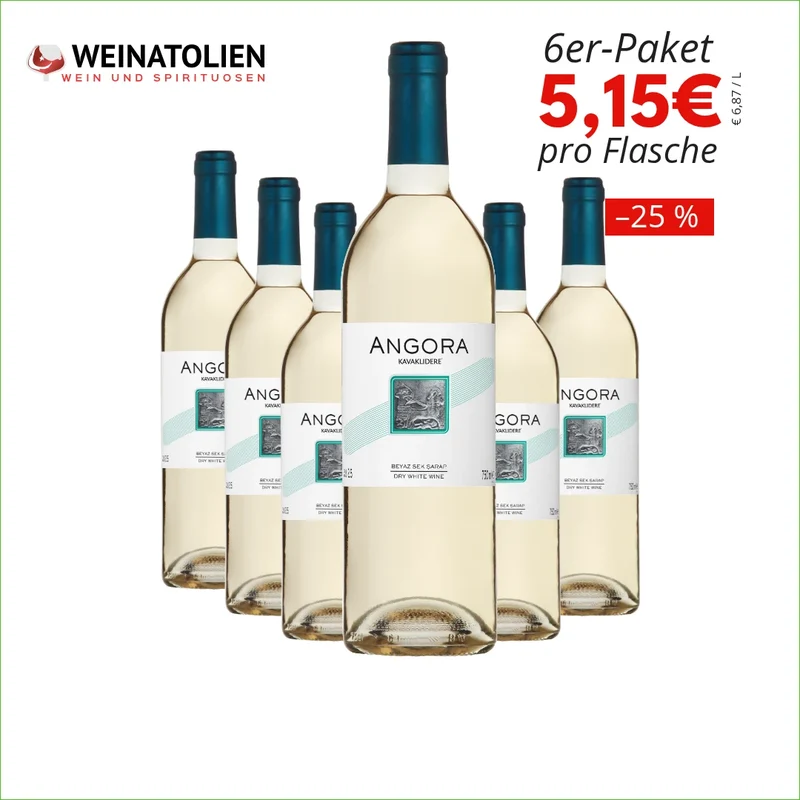 Kavaklıdere Angora Weiß – 6er Sparpaket
