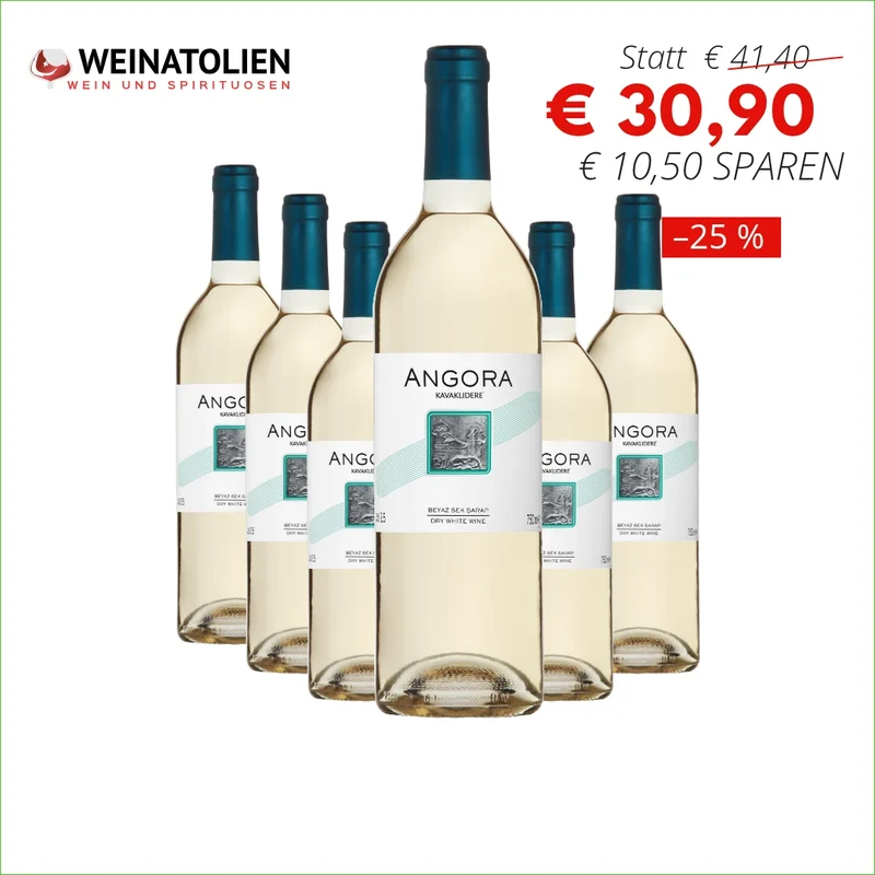 Kavaklıdere Angora Weiß – 6er Sparpaket