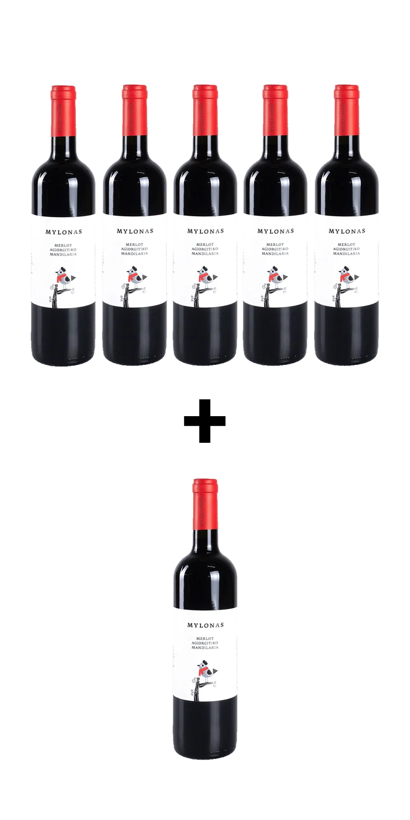 5+1 Gratis Flasche Mylonas Merlot, Agiorgitiko, Mandilaria