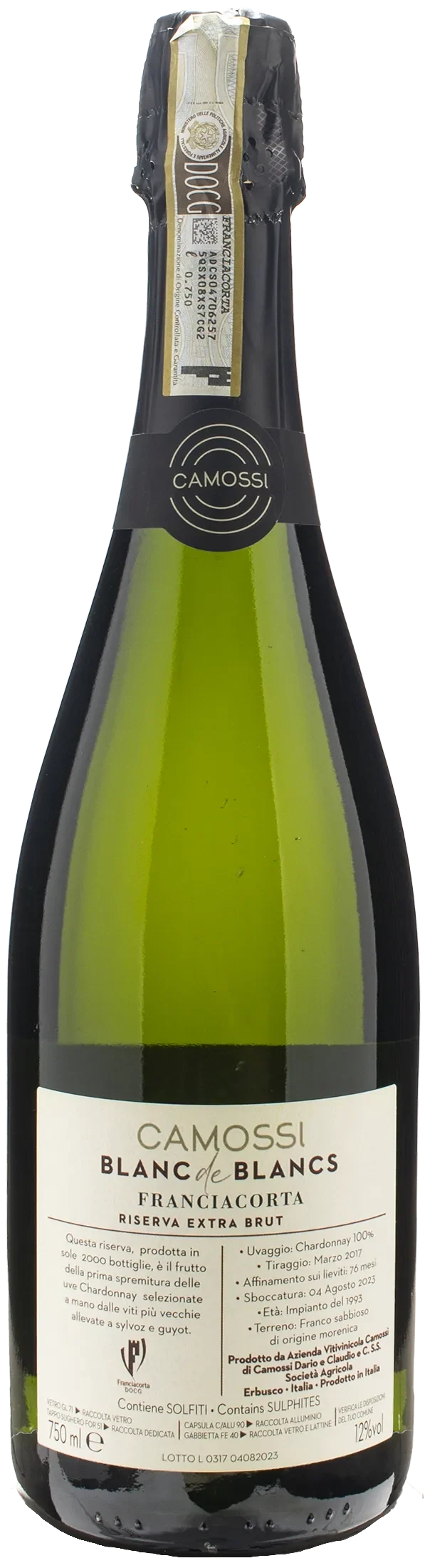Camossi Franciacorta Blanc de Blancs Extra Brut Riserva 2016