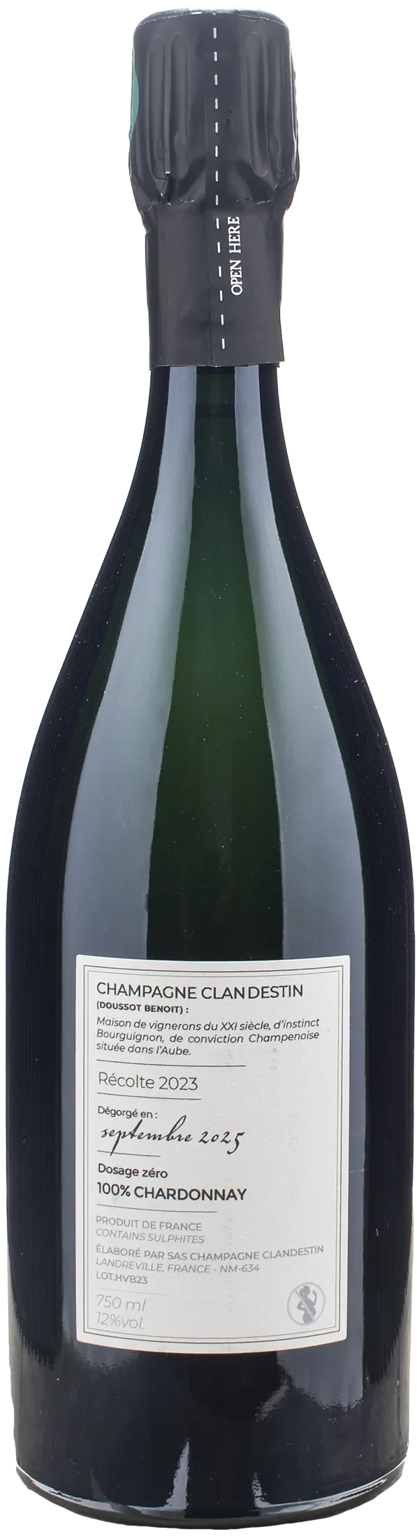 Clandestin Champagne Les Passagers Haut de Val Barmont Brut Nature 2023