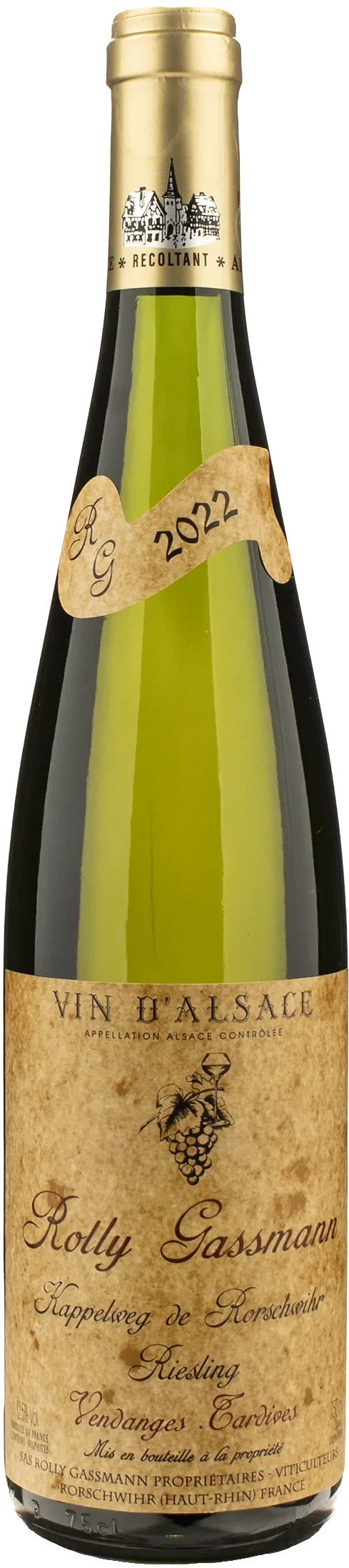 Rolly Gassmann Alsace Kappelweg de Rorschwihr Riesling Ventages Tardives 2022