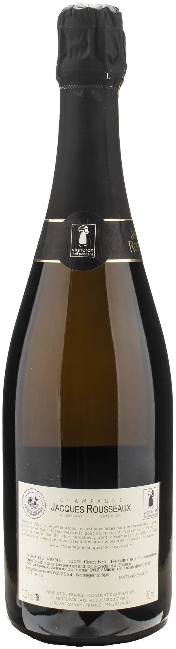 Jacques Rousseaux Champagne Grand Cru Noir de Vigne Extra Brut