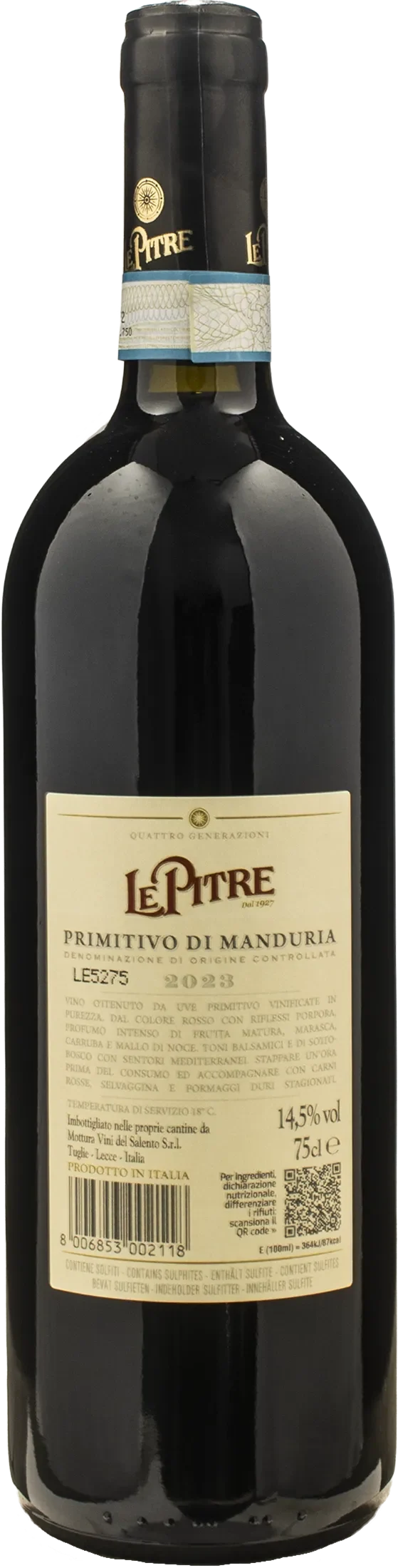 Mottura Primitivo di Manduria Le Pitre 2023