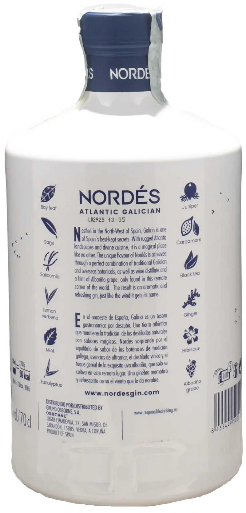 Nordes Gin The Taste Of Atlantic Spain 0.7L