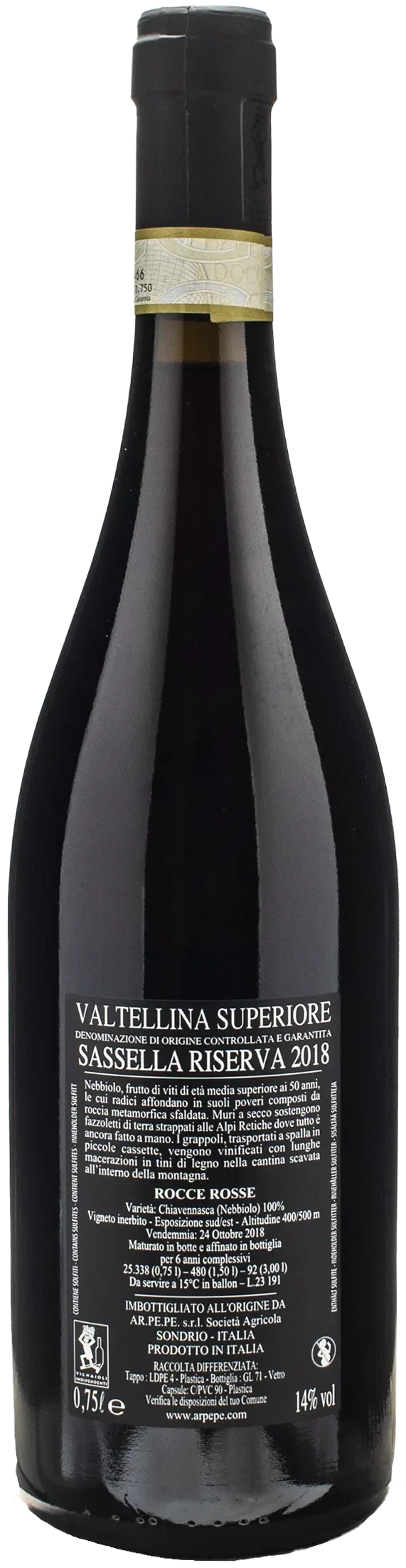 Ar.Pe.Pe Valtellina Superiore Sassella Riserva Rocce Rosse 2018