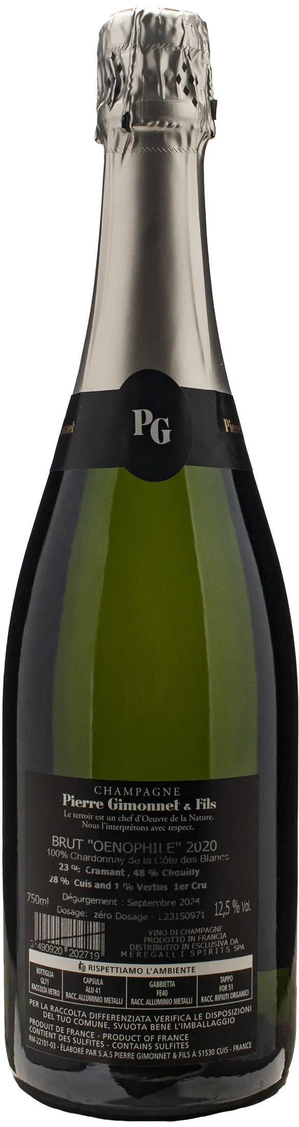 Gimonnet Champagne 1er Cru Blanc de Blancs Oenophile Non Dose 2020