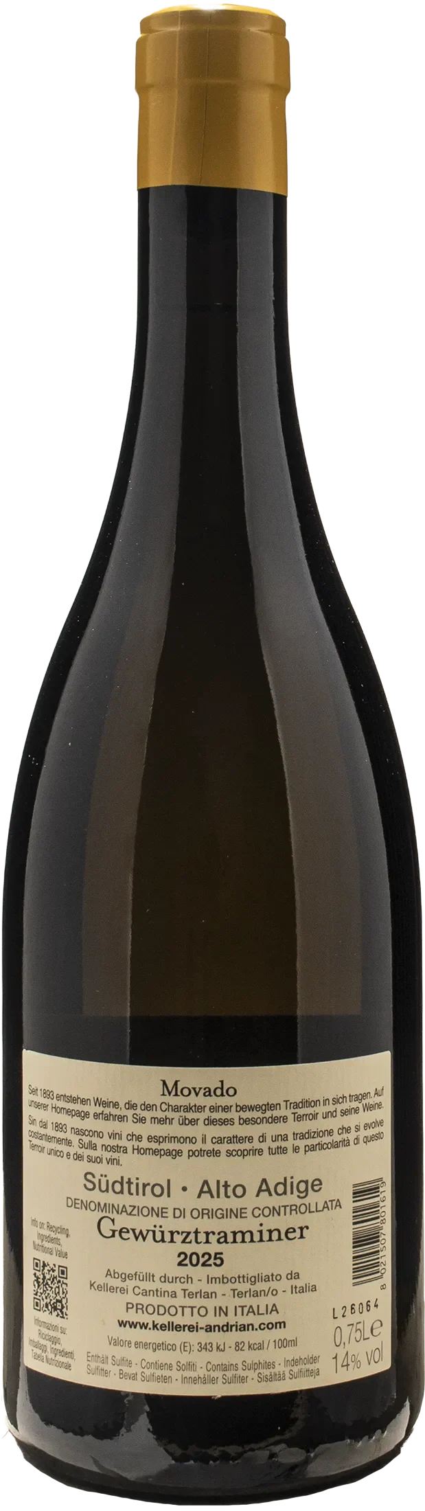 Cantina Andriano Movado Gewurztraminer 2025