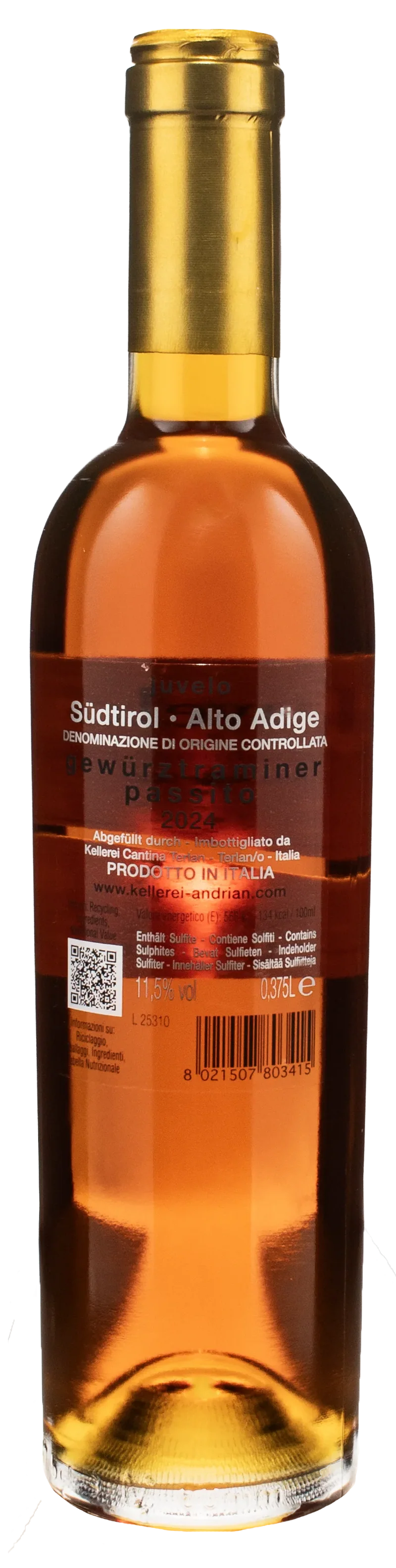 Cantina Andriano Gewurztraminer Passito Juvelo 0.375L 2024