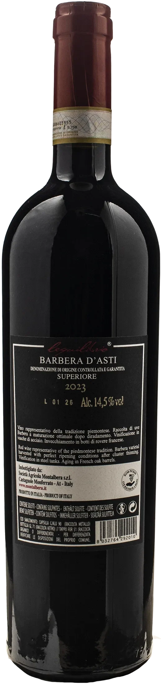 Montalbera Barbera d'Asti Superiore Lequilibrio 2023