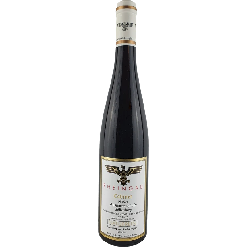 Staatsweingüter Eltville (Kloster Eberbach) - Assmannshäuser Höllenberg Spätburgunder Rot-Weiß Edelbeerenauslese Cabinet Fass Nr. 49 1936 - 0,7 l