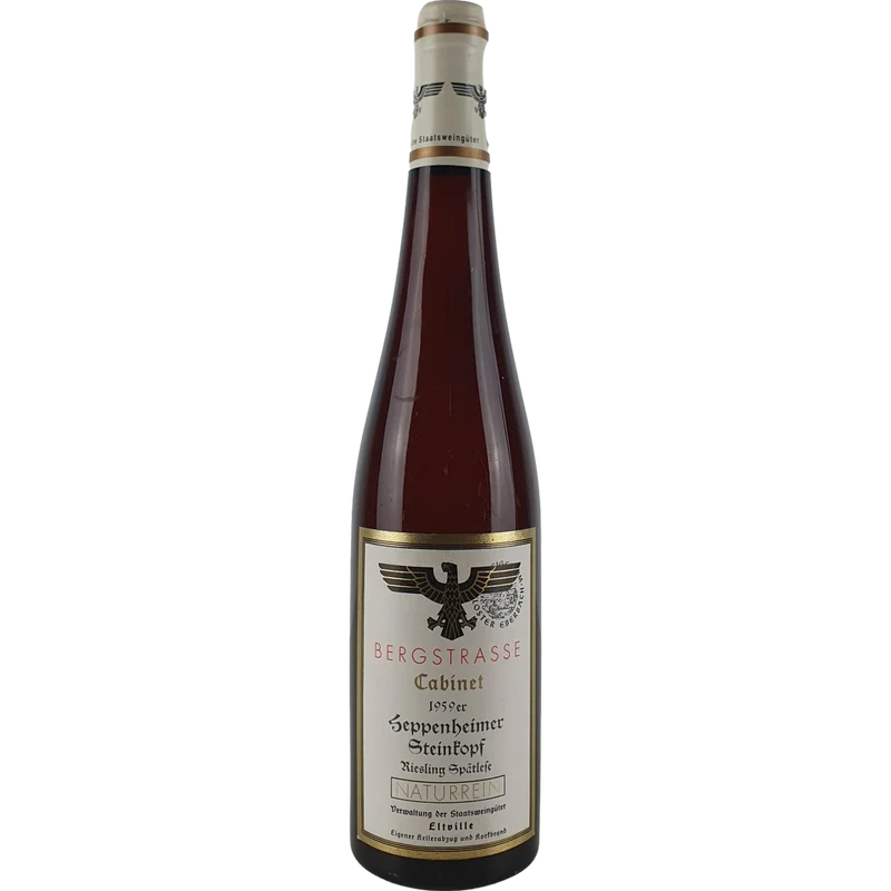 Staatsweingüter Eltville (Kloster Eberbach) - Heppenheimer Steinkopf Riesling Spätlese Cabinet Versteigerung 1959 - 0,7 l