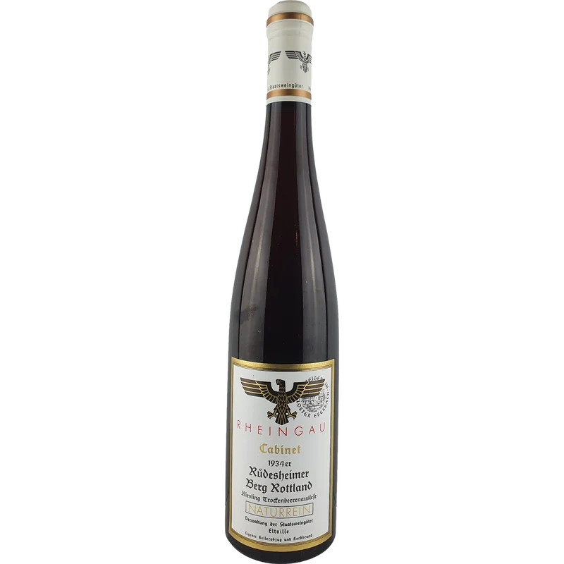 Staatsweingüter Eltville (Kloster Eberbach) - Rüdesheimer Berg Rottland Riesling Trockenbeerenauslese Cabinet Versteigerung 1934 - 0,7 l