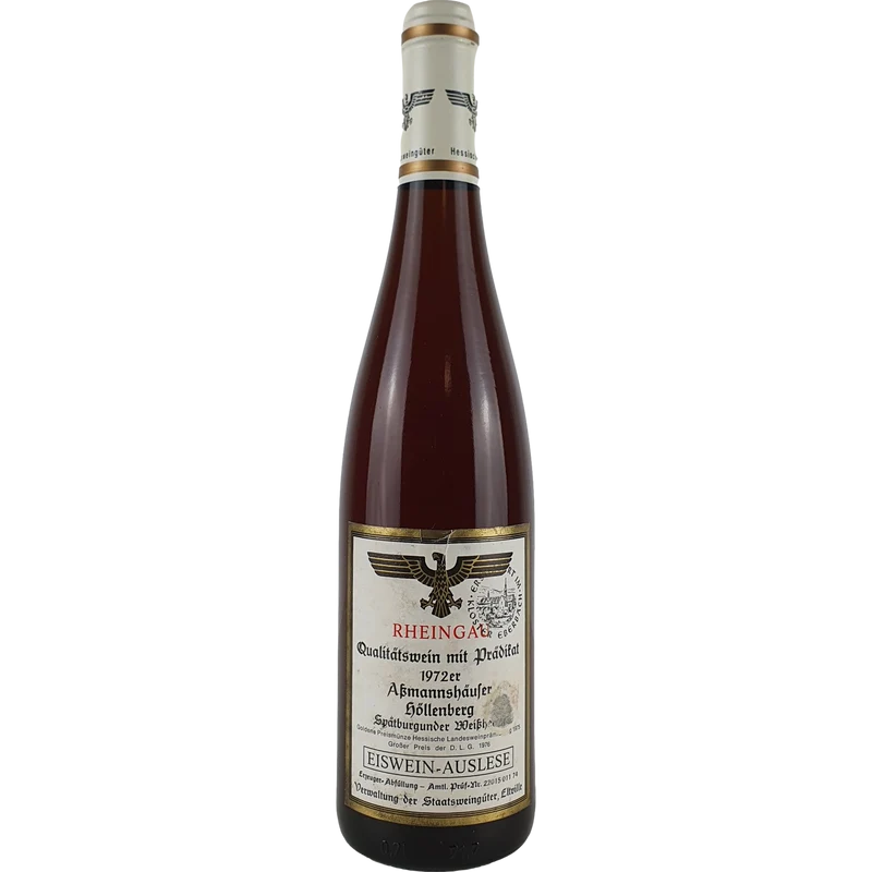 Staatsweingüter Eltville (Kloster Eberbach) - Aßmannshäuser Höllenberg Spätburgunder Weißherbst Eiswein-Auslese Versteigerung 1972 - 0,7 l