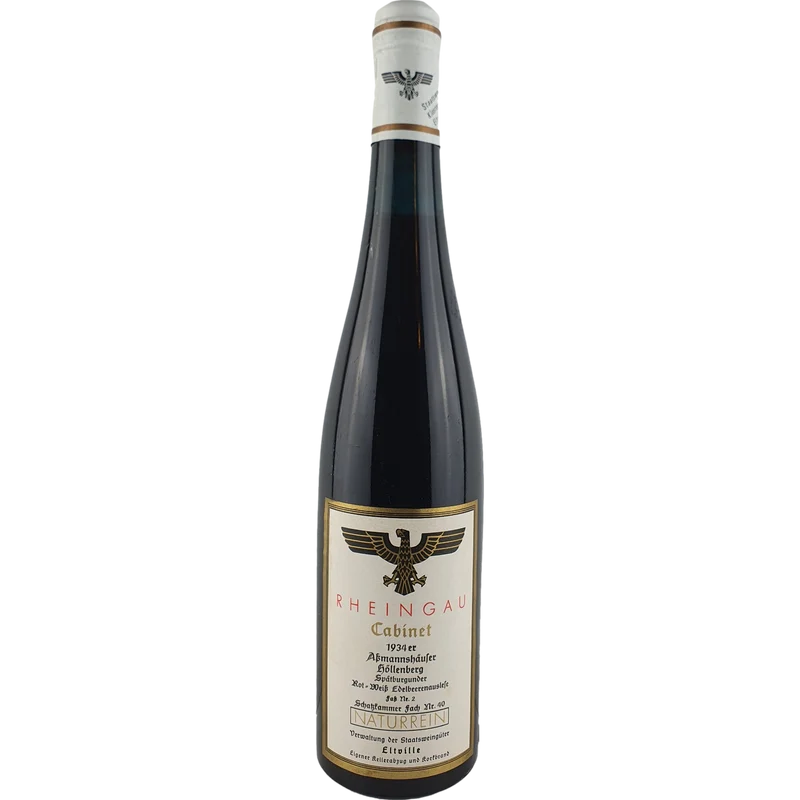 Staatsweingüter Eltville (Kloster Eberbach) - Assmannshäuser Höllenberg Spätburgunder Edelbeerenauslese Cabinet 1934 - 0,7 l