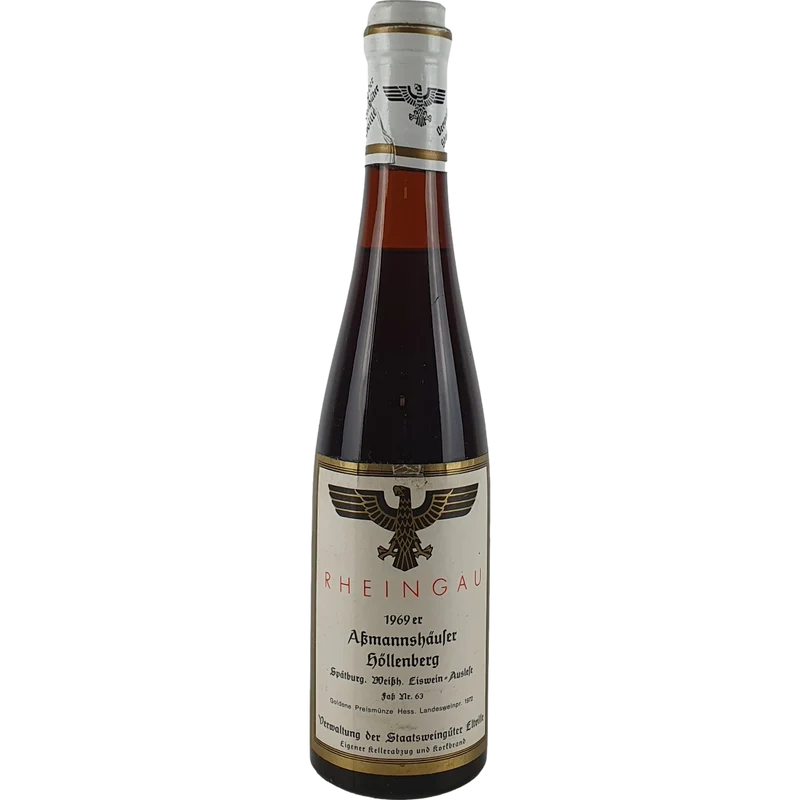 Staatsweingüter Eltville (Kloster Eberbach) - Assmannshäuser Höllenberg Spätburgunder Weißherbst Eiswein-Auslese Faß Nr. 63 1969 - 0,35 l