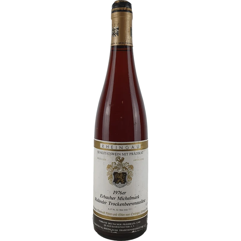 Eberhard Ritter und Edler von Oetinger - Erbacher Michelmark Ruländer Trockenbeerenauslese Goldkapsel 1976 - 0,7 l