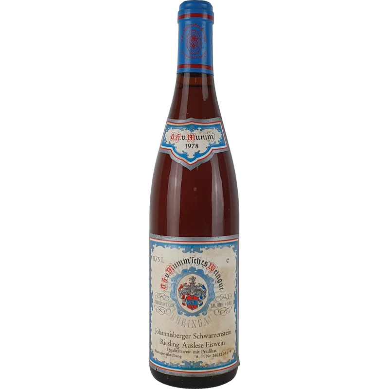 G. H. von Mumm - Johannisberger Schwarzenstein Riesling Eiswein-Auslese 1978 - 0,7 l