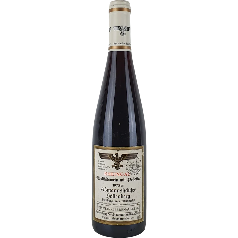 Staatsweingüter Eltville (Kloster Eberbach) - Assmannshäuser Höllenberg Spätburgunder Weißherbst Eiswein-Beerenauslese Versteigerung 1978 - 0,7 l