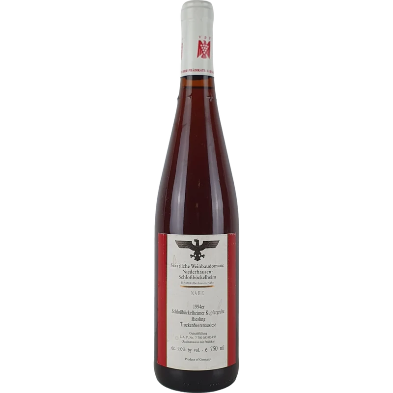 Staatl. Weinbaudomäne Niederhausen-Schloßböckelheim - Schloss Böckelheimer Kupfergrube Riesling Trockenbeerenauslese 1994 - 0,75 l