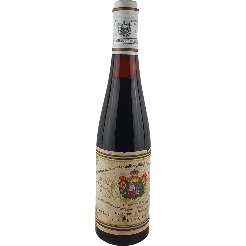 Löwenstein-Wertheim-Rosenberg'sches Weingut - Hallgartener Hendelberg Riesling Trockenbeerenauslese Cabinet 1959 - 0,35 l