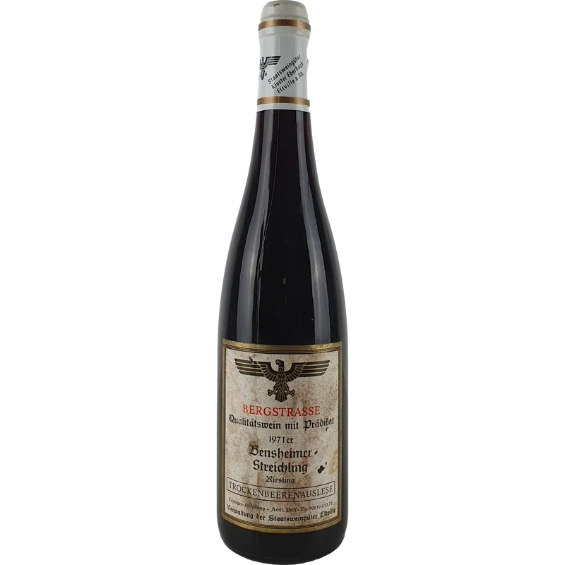 Staatsweingüter Eltville (Kloster Eberbach) - Bensheimer Streichling Riesling Trockenbeerenauslese 1971 - 0,7 l