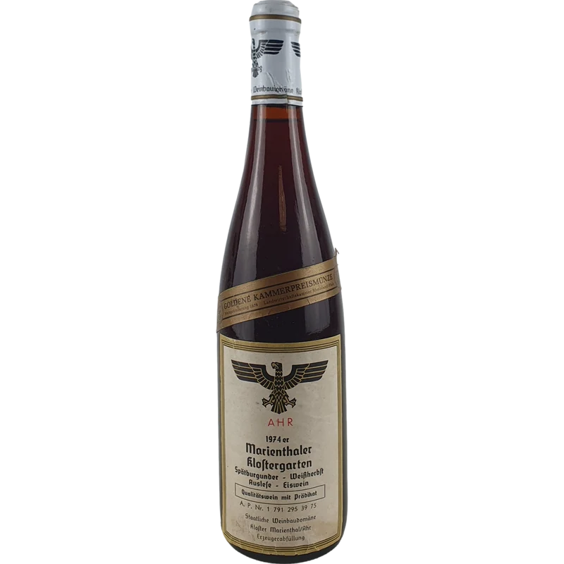 Staatl. Weinbaudomäne Marienthal - Marienthaler Klostergarten Spätburgunder Weißherbst Eiswein-Auslese 1974 - 0,7l